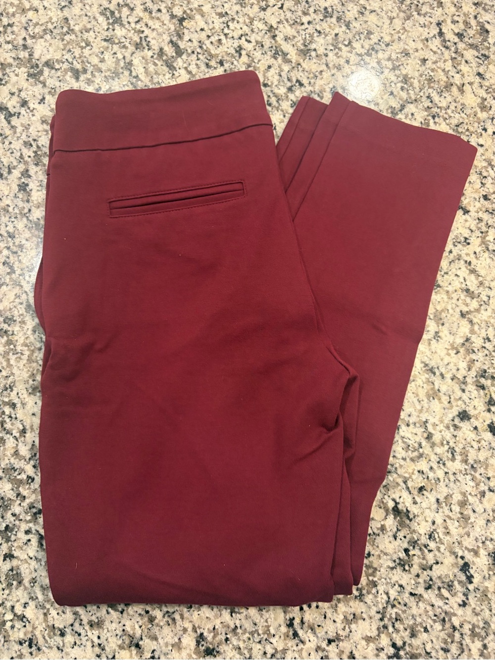 Dalia Straight-Leg Pants in Wine Red